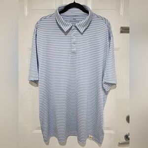 Classic Light Blue Striped Polo Shirt